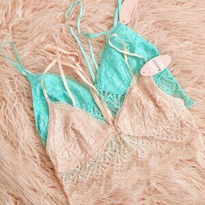 Floral Lace Bralette Bra Adjustable Convertible Straps